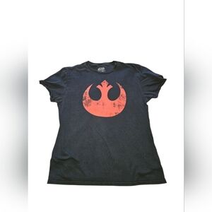 Used, Medium Mens Star Wars Tee with Red Emblem on Black Tee, Signs Of Wear